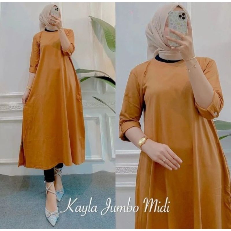 Kayla dress MIDI WANITA TERBARU SUPER PREMIUM COMBED