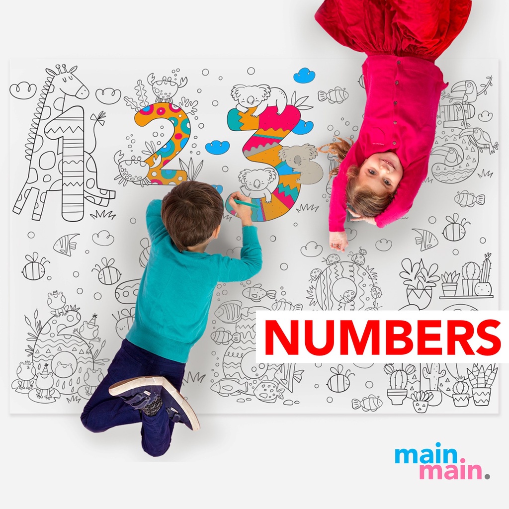 

[NUMBERS] KIDS Giant Coloring Poster - Kertas Mewarnai SUPER BESAR (120x90cm)