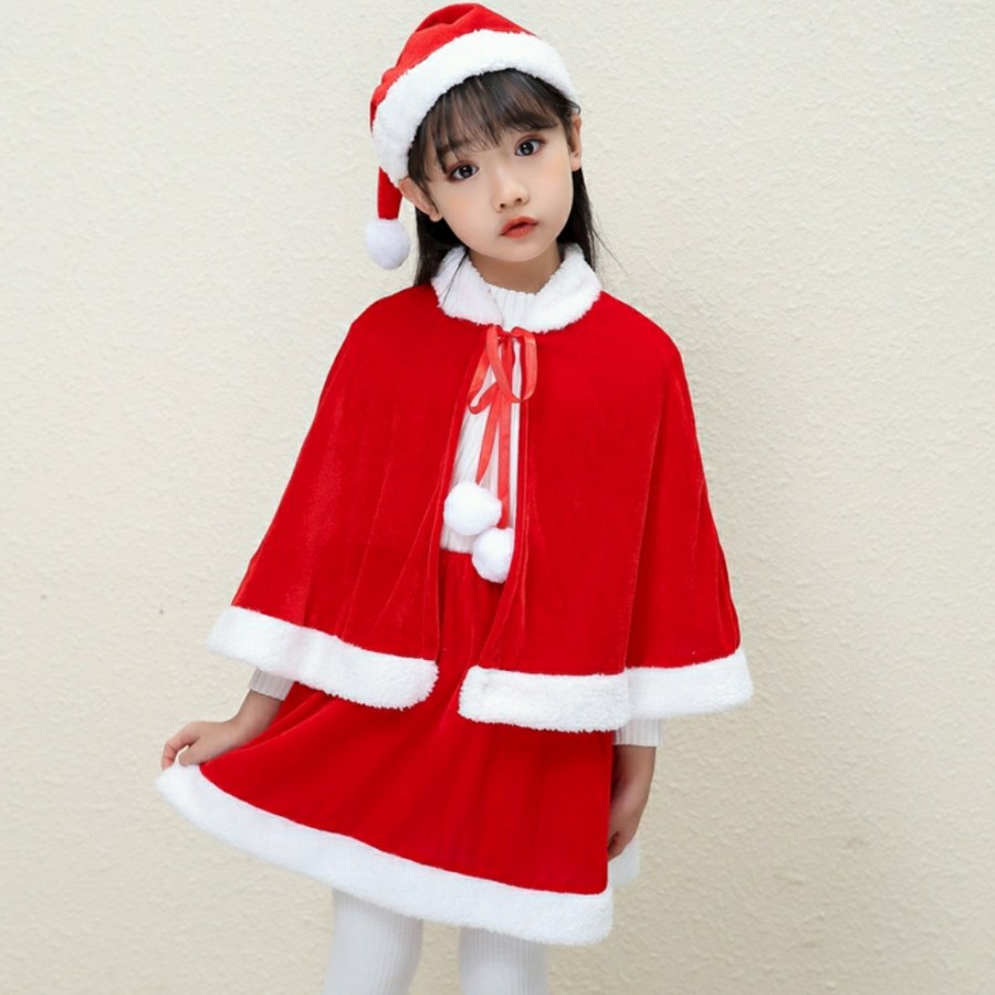 Christmas Cape Christmas costume Jubah merah santa Baju natal santa