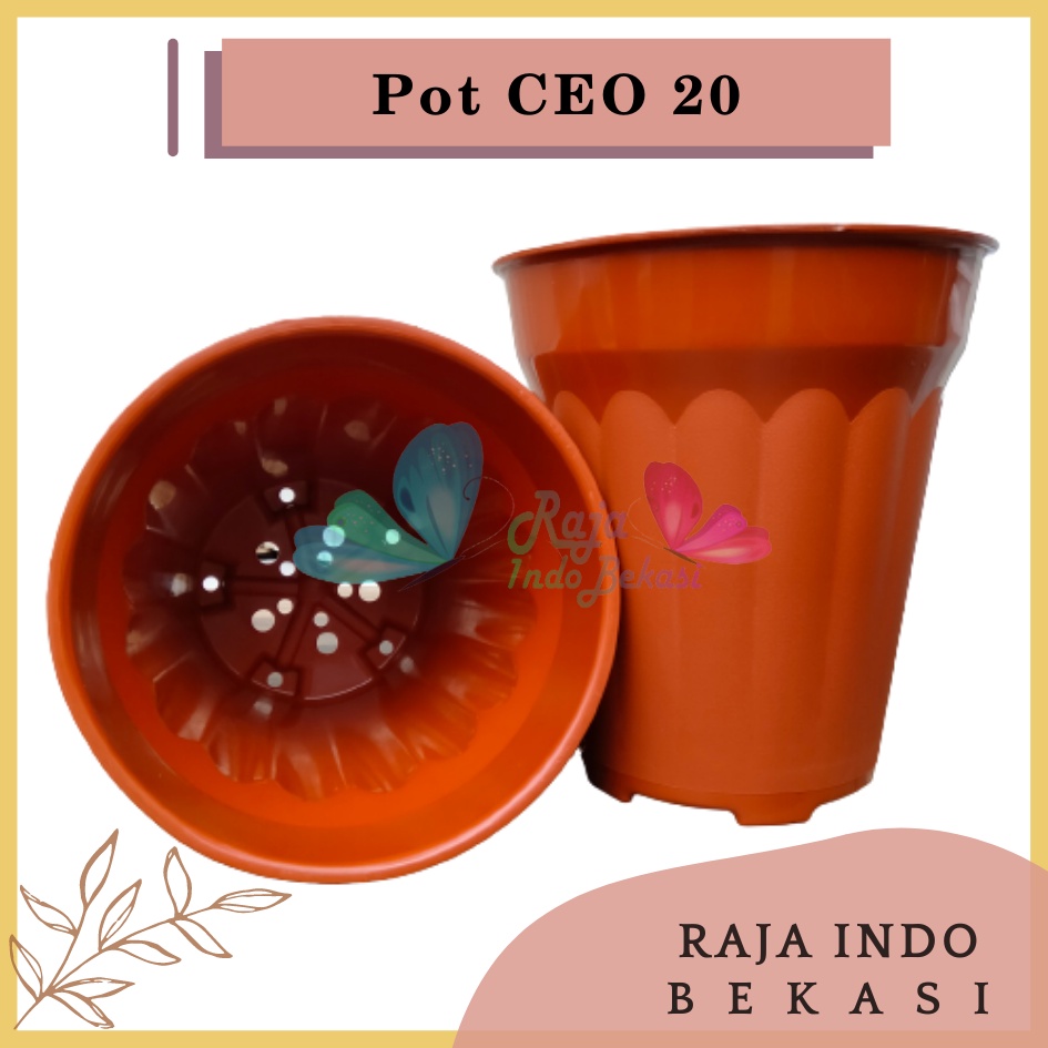 Pot Tinggi Ceo 20 Coklat Merah Bata - Mirip Pot Yogap 19 25 Murah Pot Tinggi Putih Plastik Besar