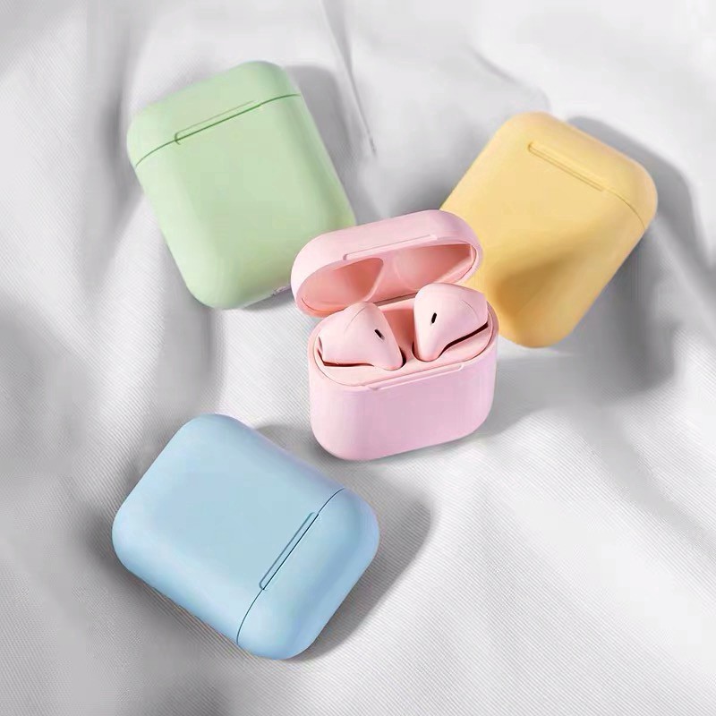 headset i12 TWS Wireless Earphone Bluetooth Warna Macaron / headset macaron i12