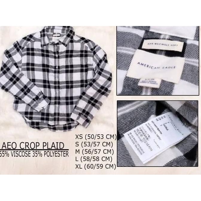 YUK BELI BAJU BRANDED WANITA - AMERICAN EAGLE CROP PLAID
