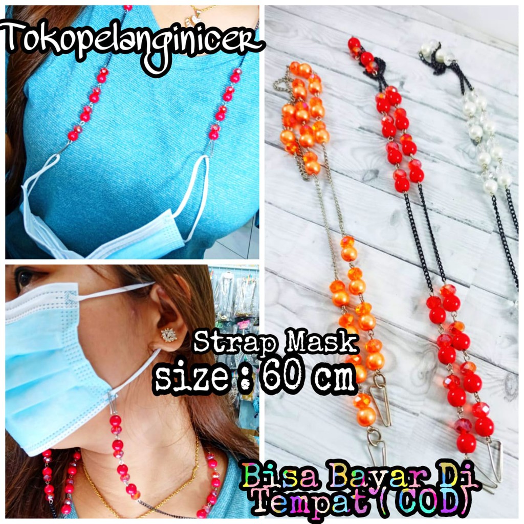 Tali Masker Korea Strap Mask Chain/ Kalung Masker/Tali Rantai Masker Mutiara Mix tokopelanginicer