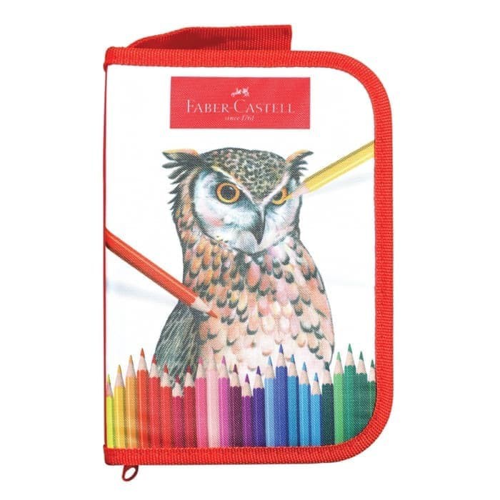 Faber Castell Creative Coloring Set Menggambar Paket Spidol Pensil Stip Orotan Tepak / Tas cantik