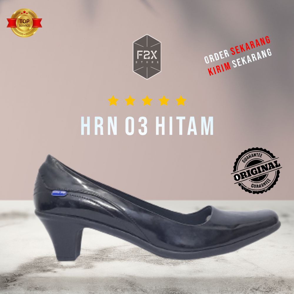 SEPATU FORMAL PANTOFEL/LOAFERS HAK PUMP WANITA HOMYPED HRN 03 HITAM ORIGINAL