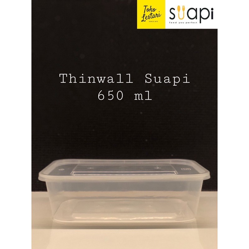 Thinwall Kotak Makan Plastik Thinwall Food Container Suapi Lunchbox Plastik 650 ml per pcs