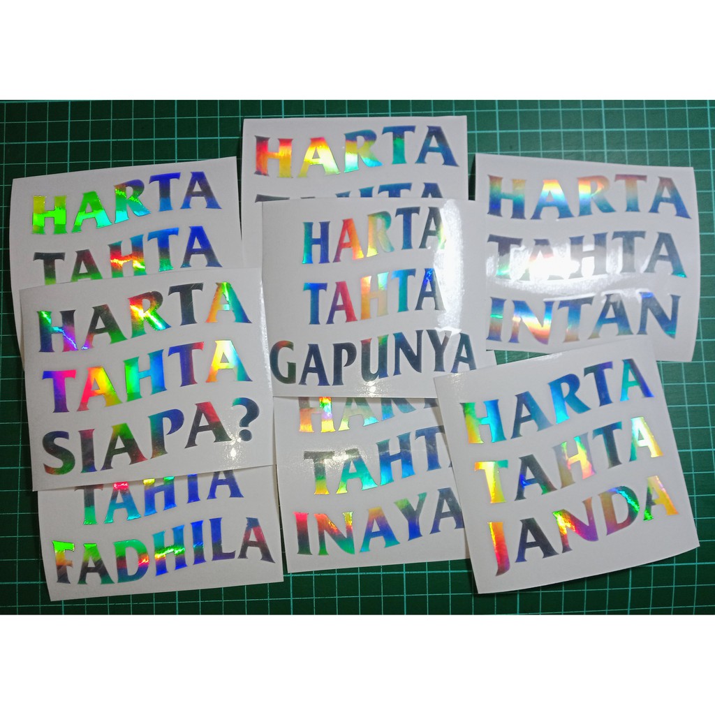 

Cutting Sticker Stiker Harta Tahta (Nama) Hologram | BISA CUSTOM