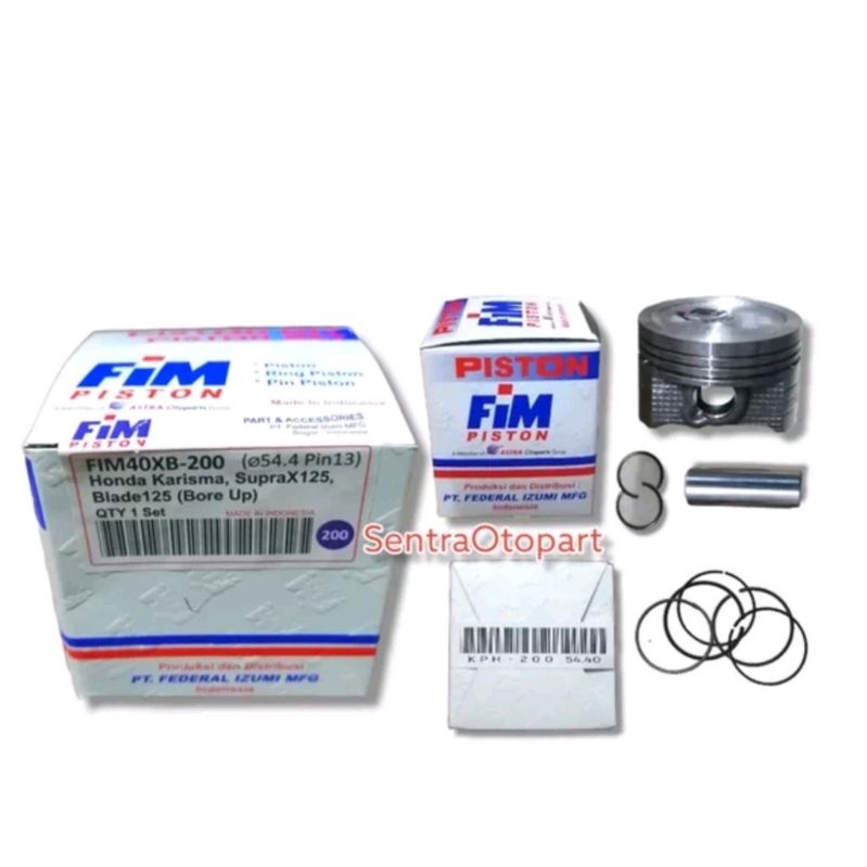 Piston seher kit karisma supra x 125 oversize 200 fim