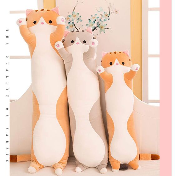 Boneka Guling Kucing Berdiri Tinggi 60cm Kado Special Hadiah Buat Anak Tersayang Boneka Guling Berkarakter Kucing Terbaru Guling Untuk