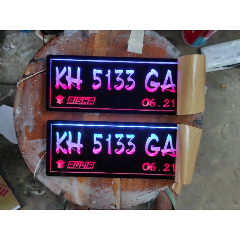 plat nomor led akrilik ( satu )