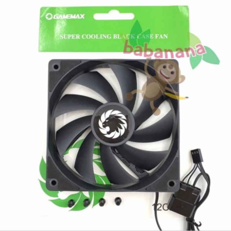 Fan GameMax 120mm black GMX-WFBK BK kipas casing case pc cooling