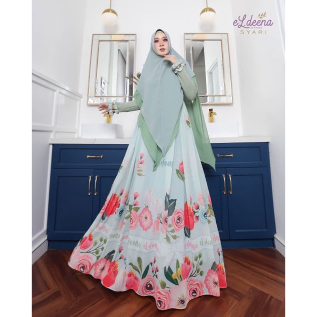 Gamis Zahwza Series Eldeena Syar'i By Kanaya Original Terbaru Dress Lebaran Muslim Ceruty Babydoll M