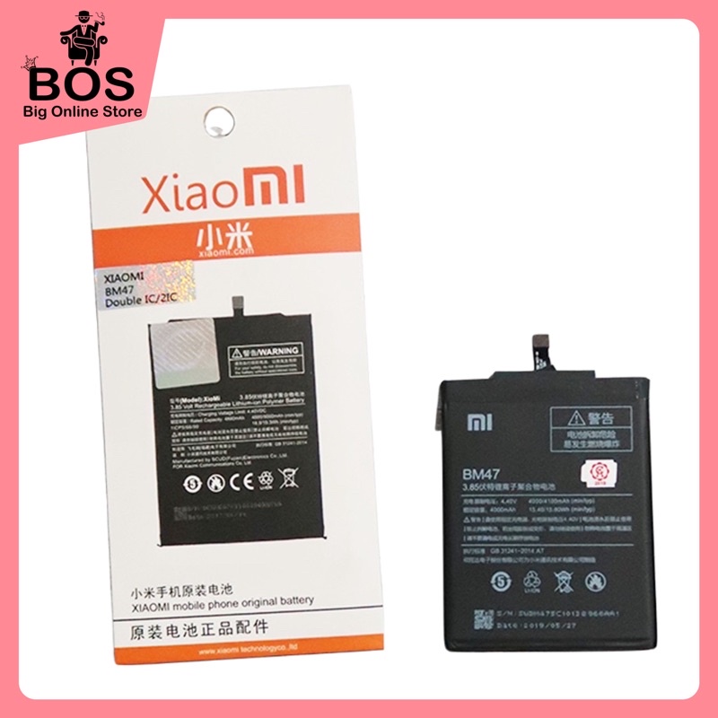 BOS - Baterai Xiaomi Redmi 3/3X/3S/3PRO/4X/BM47/BM 47 4000mAh | Battery Batre HP