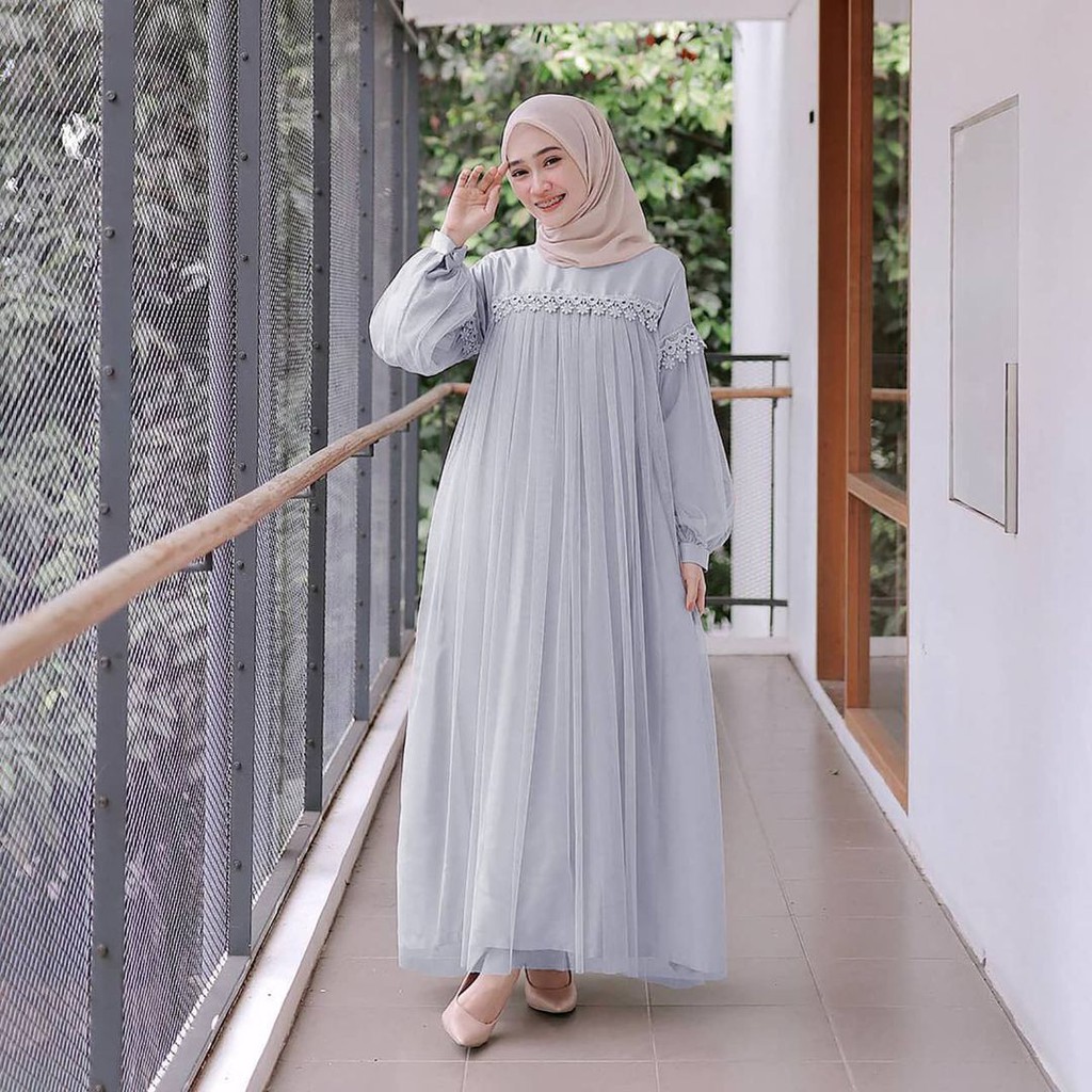 ANGEL MAXI Bahan Moscrepe Pakaina Wanita Gamis Panjang Terusan Gamis Wanita Dress Muslim Terbaru