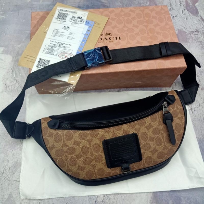 Waistbag Coach Signature Bumbag Belt Bag Premium Import original produk pria/wanita