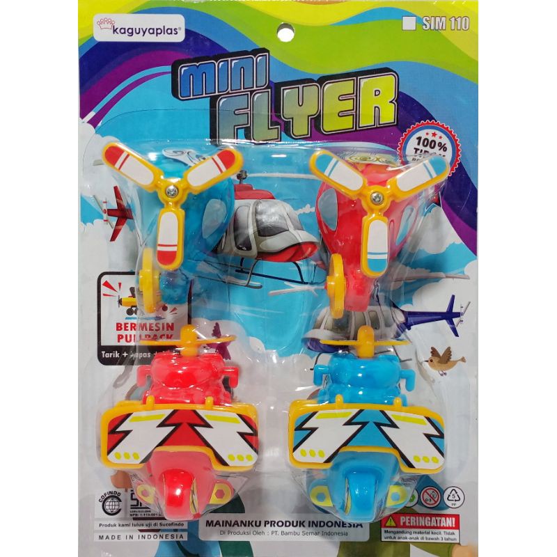 Mainan Pesawat Dan Helikopter Mini Flyer Set Isi 4pcs PullBack