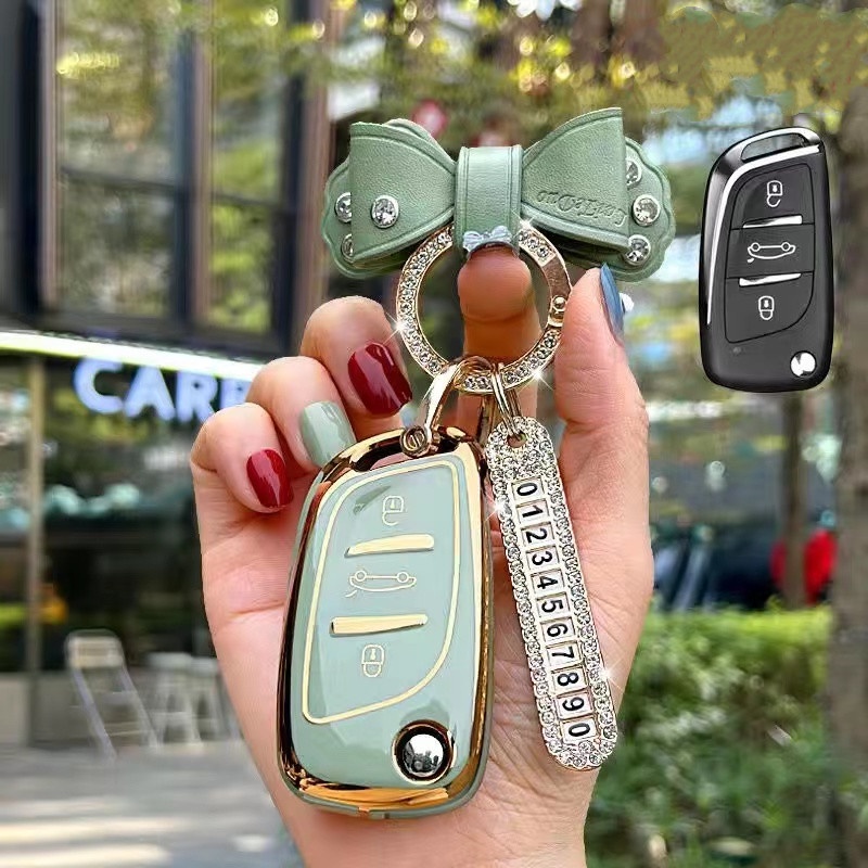 Casing Kunci Mobil Bahan TPU Untuk Peugeot 308 408 508 2008 3008 4008 5008 Citroen C4 C4L C6 C3-XR