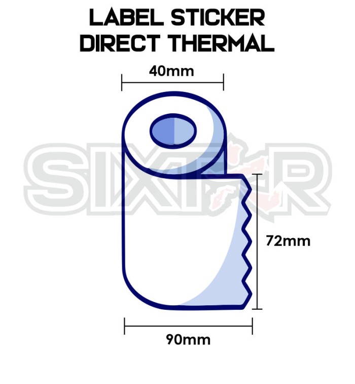 

Semicoated Label Sticker 72x90x80 1Line Core 1inch Barcode Label