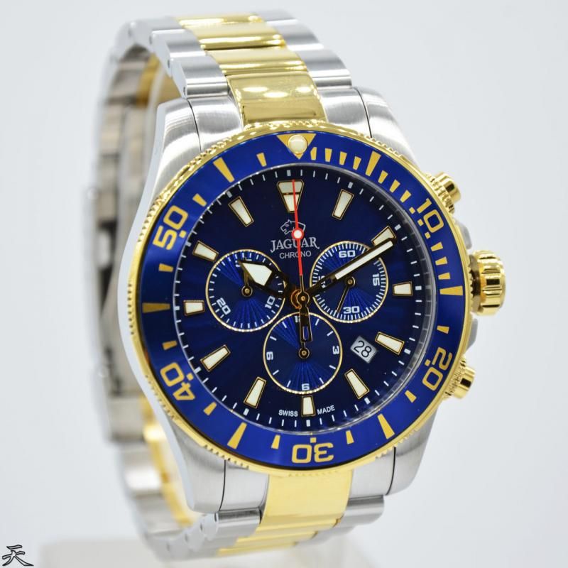 JAM TANGAN PRIA JAGUAR J862/1 SILVER GOLD BLUE ORIGINAL GARANSI 2 TAHUN
