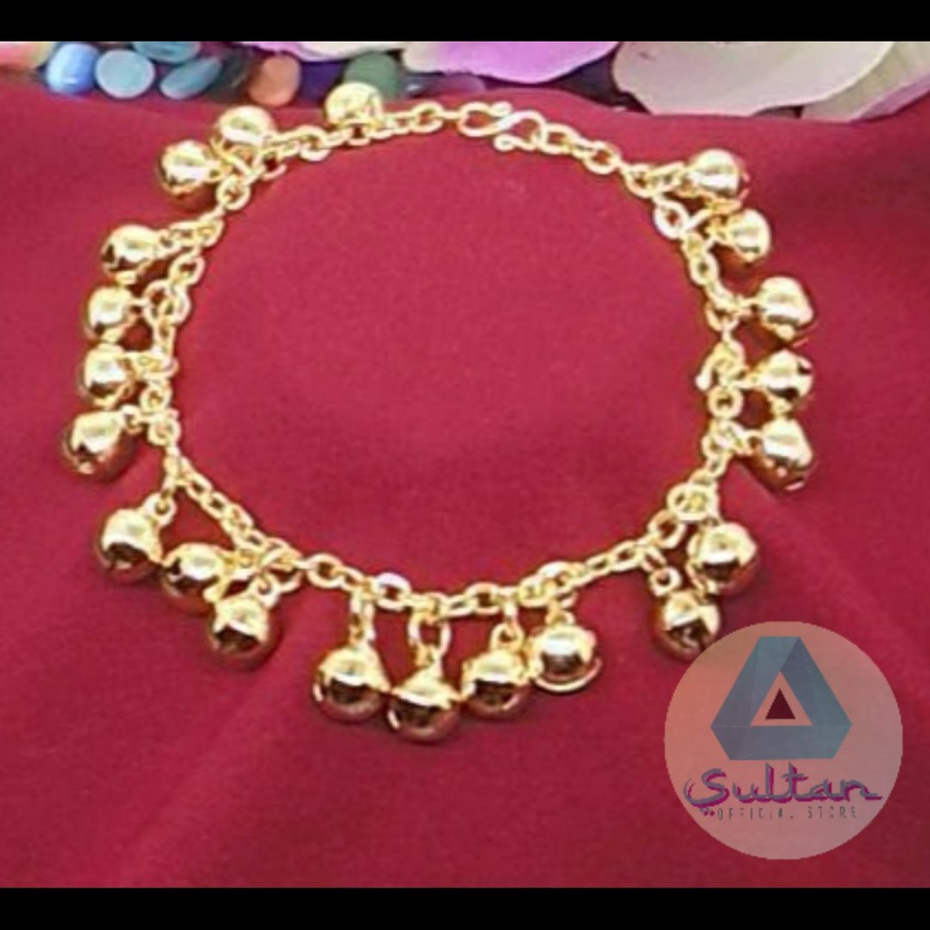 GELANG TANGAN GELANG KAKI ANAK DAN DEWASA FULL KRINCINGAN LOGAM KUNINGAN LAPIS EMAS 14K