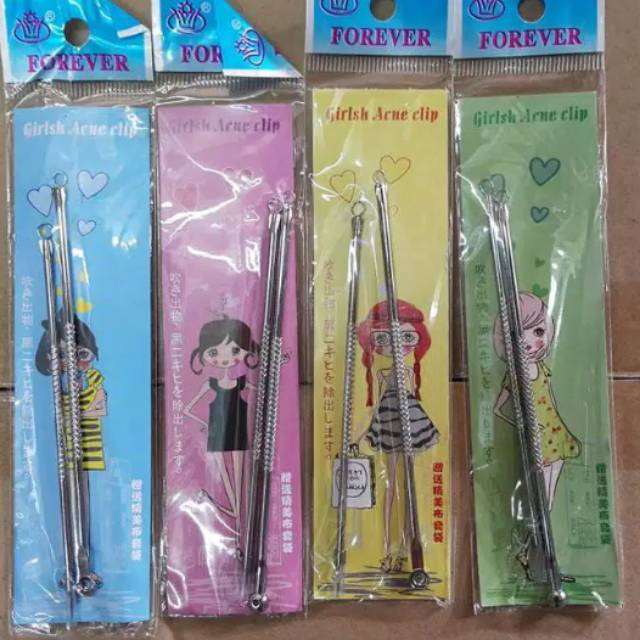 pencetan jerawat komedo Isi 2 pcs / pinset jerawat komedo