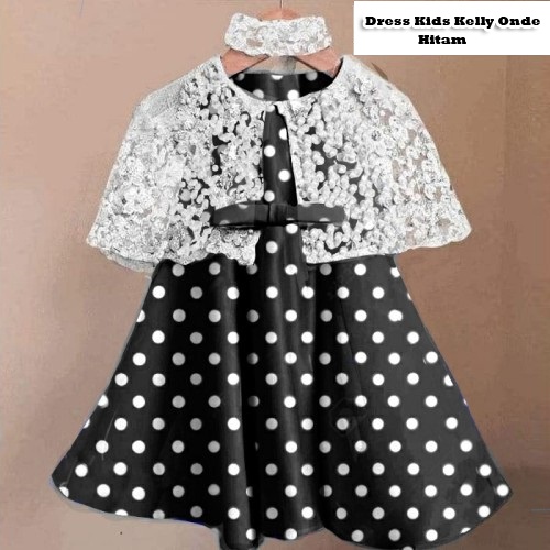 Dress Kids Kelly onde /Promo DIskon Dress Fashion Anak/Terusan Dress Casual Anak+ FREE Bando/ Gaun Pesta Anak Usia 1 - 4 Thn