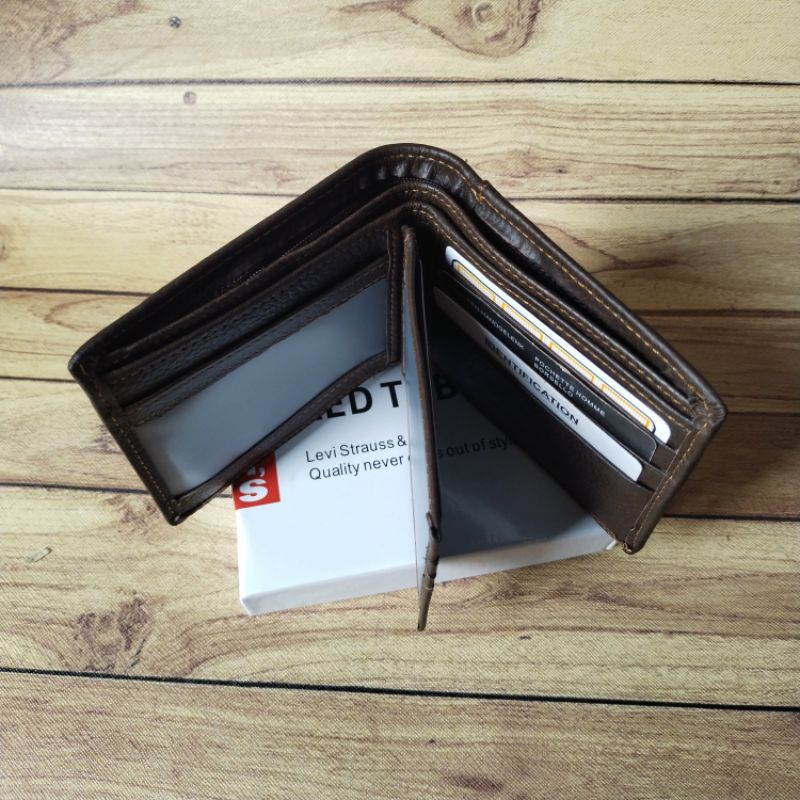 DOMPET 100% GARANSI KULIT SAPI ASLI FULL KULIT LEVI'S ORIGINAL 801