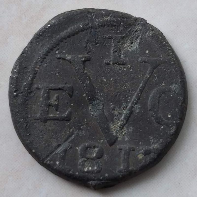 Koin Kuno Timah 1 Doit Java 1813 VEIC British East Indies - F