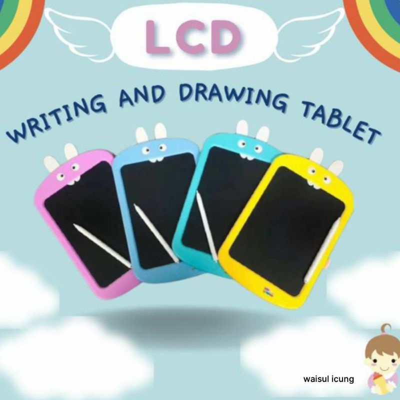 TABLET LCD Writing Drawing TAB Board 8.5 inch Papan Tulis Karakter Mainan Edukasi Anak Anti radiasi