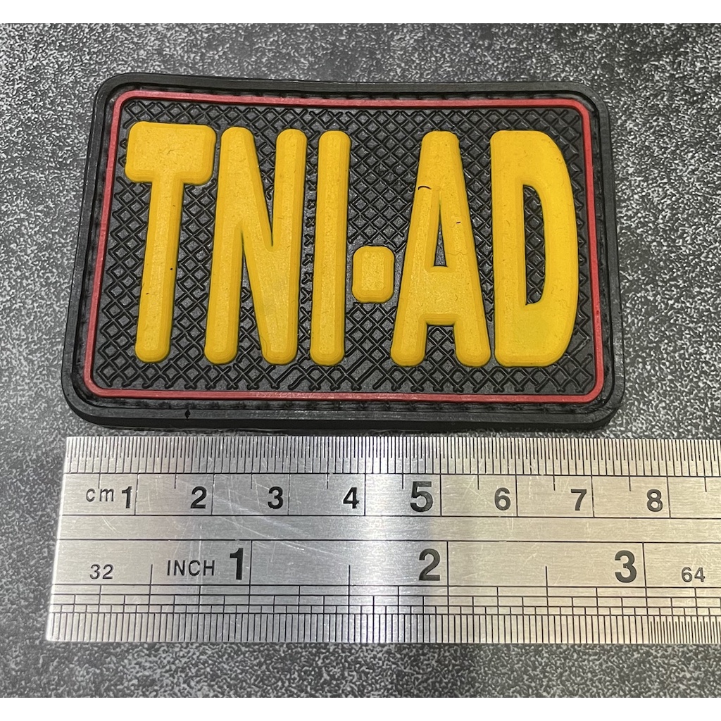 Patch TNI AD Tulisan - Patch Velcro TNI - Prepetan TNI AD -  Velcro Karet