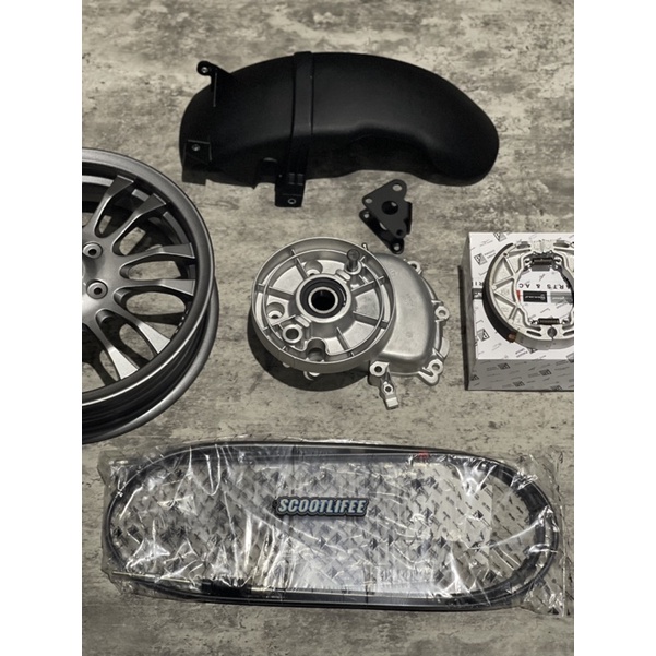 Paket Lengkap Up size Vespa S LX LXV Velg VRossi Tuscan Grey