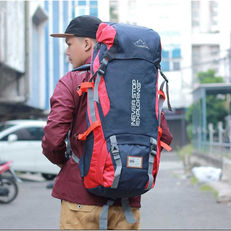 Tas Carrier Pria Hiking Gunung Outdoor 60 - 70 Liter Adventure Keril Distro Original Bahan Cordura | Tas Muncak Mudik Jumbo Besar Murah Original