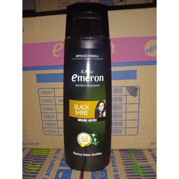 Emeron Shampo Black &amp; Shine Botol 340 ml