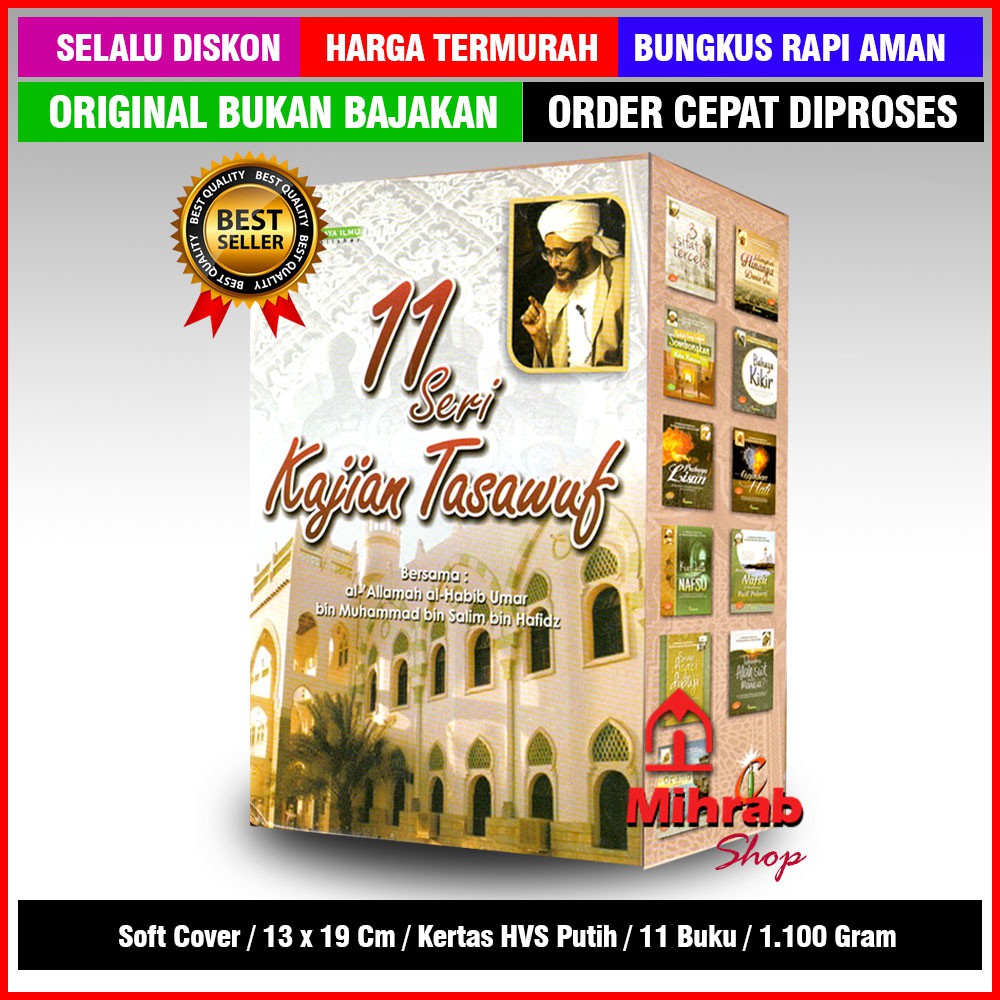 Seri Kajian Tasawuf Bersama Habib Umar bin Hafidz Teejemah Al Qobas Isi 11 Buku