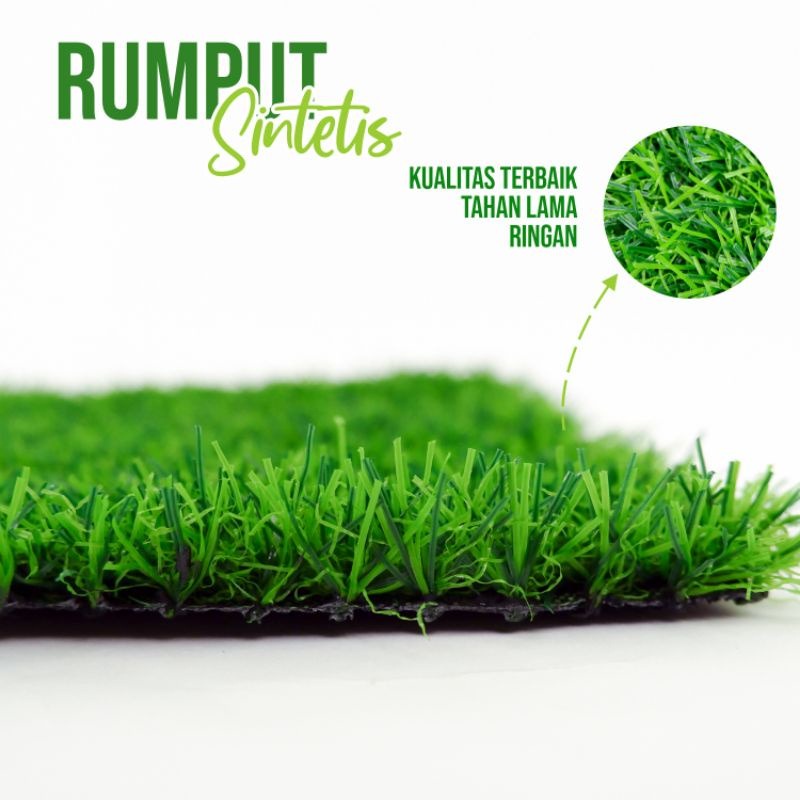 CC (DK02) Rumput  Sintetis Taman Swiss Indoor Semeter 1Mx 1M Full Green Import Premium