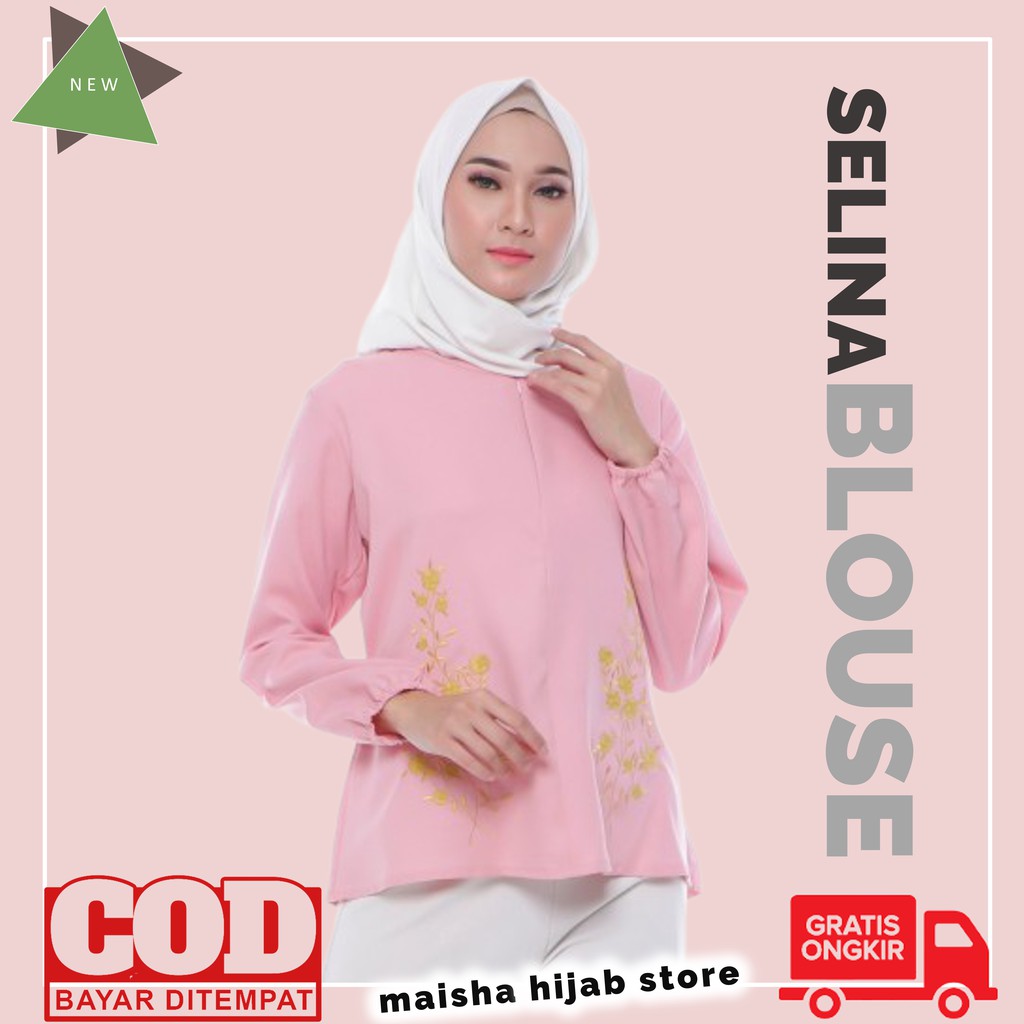 Baju Atasan Wanita Model Bordir Terbaru Pakaian Fashion Cewek Fashionable Selina Blouse Bluse Blus