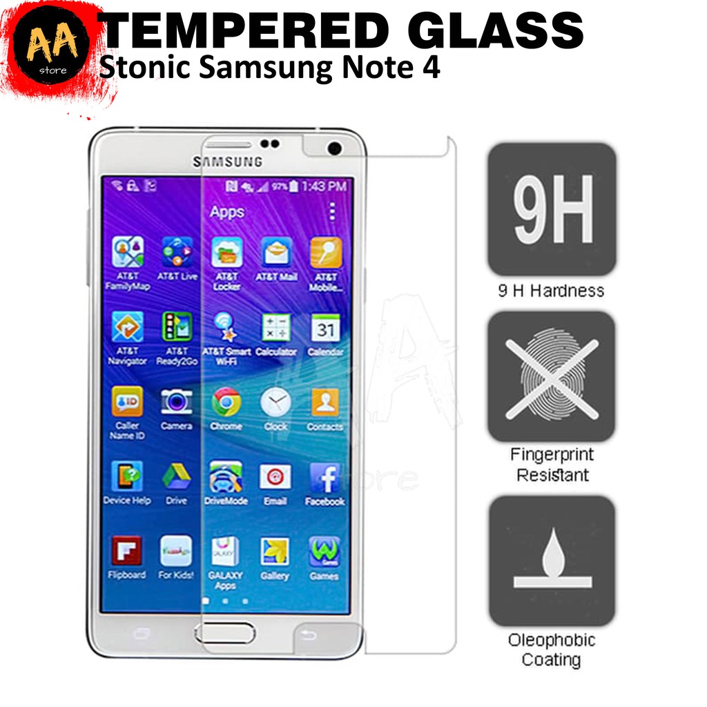 Tempered Glass Protector Anti Gores Kaca Bening HP Smartphone Samsung Galaxy Note 4 Pelindung Layar Handphone