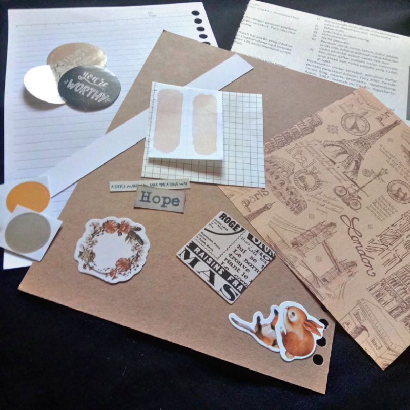 

Paket Scrapbook Pemula 18 pcs Journal Binder A5