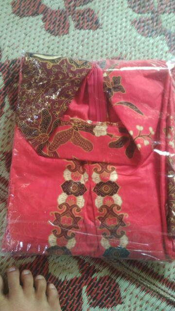 Tunik Batik Santika  Ld 104 Allsize Merah, Biru, Hijau, Ungu