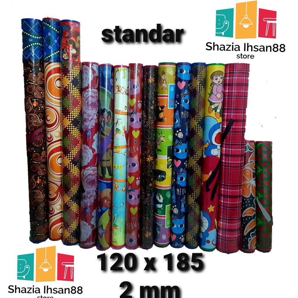 karpet plastik lantai tikar lipat piknik karakter 120 x 70 spons