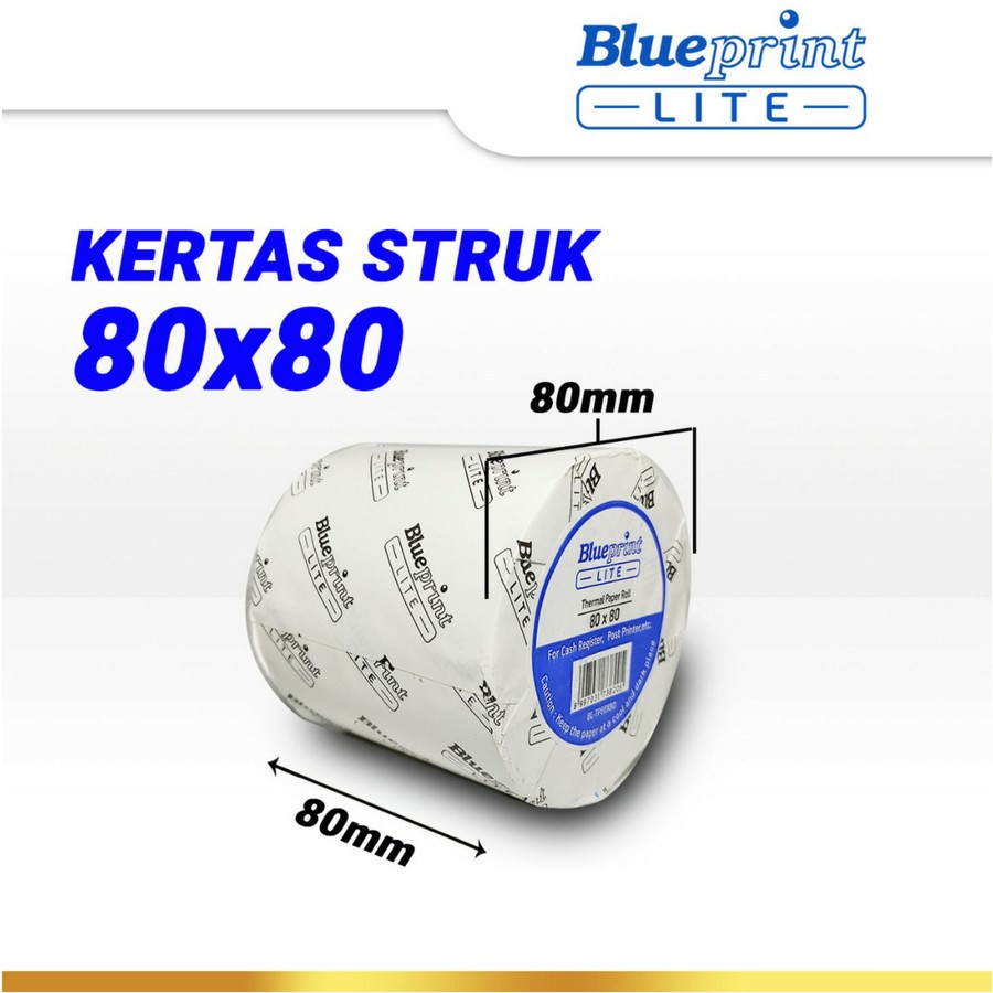 Kertas Thermal Kasir / Struk Parkir BLUEPRINT Lite 80x80mm 80x80 Core