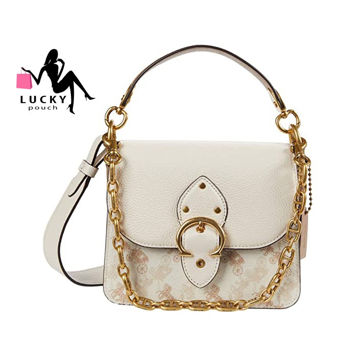 Coach Beat Shoulder Bag 18 With Horse And Carriage Print Chalk