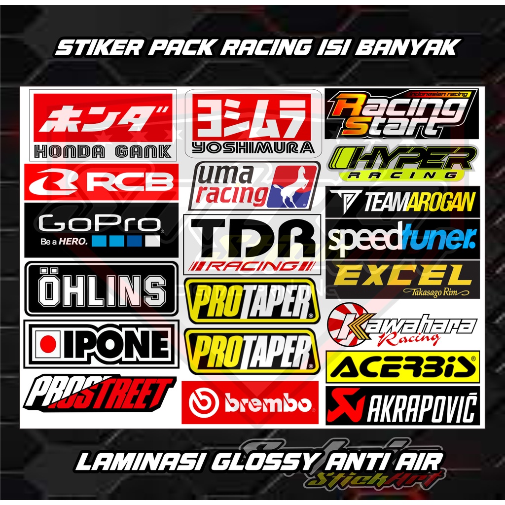 STIKER PACK SPONSOR RACING STIKER RCB HONDA GANK SPEEDTUNER PROSTREET