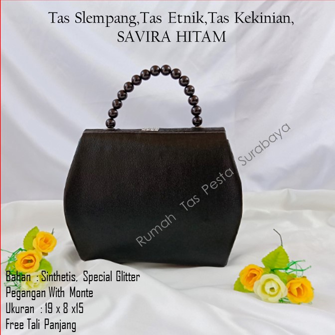 Tas Slempang,Tas Etnik,Tas Kekinian,SAVIRA HITAM