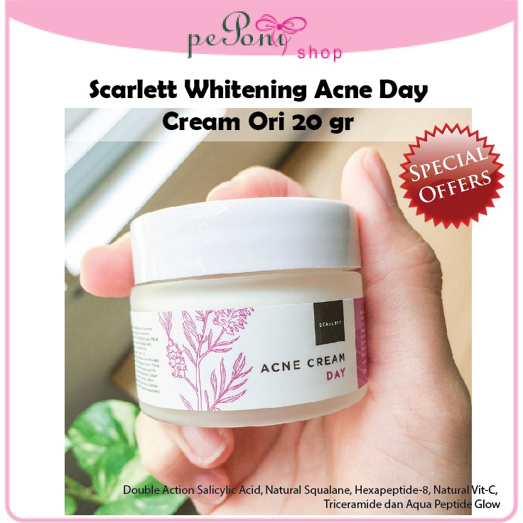 Perawatan Wajah Scarlett Whitening Acne Day Cream Ori 20 gr - Krim muka - Krim Wajah