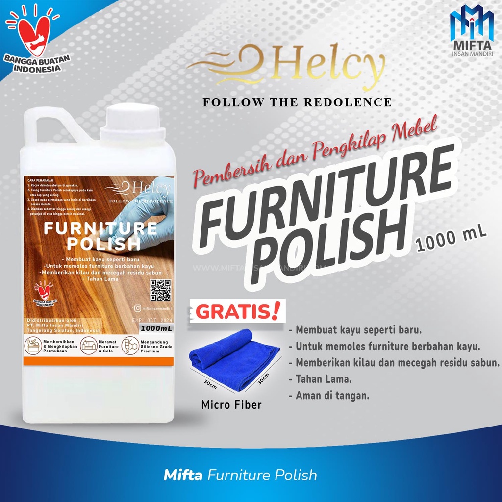 HELCY PENGKILAP FURNITUR / PEMBERSIH MEBEL KEMASAN REFILL 1 LITER