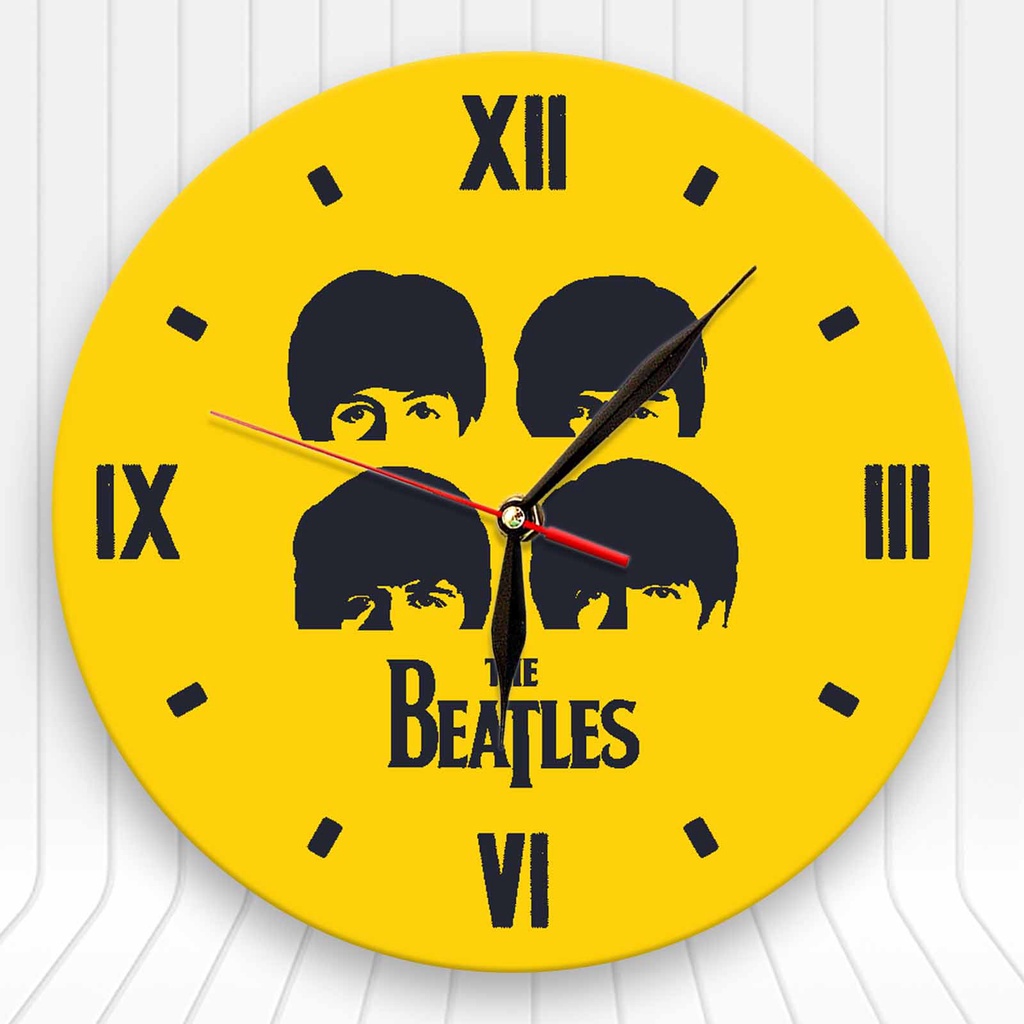 JAM DINDING KAYU UNIK BAND THE BEATLES - DEKORASI RUANGAN KAMAR - HADIAH ULANG TAHUN - BTLS S1-01BTLS-06
