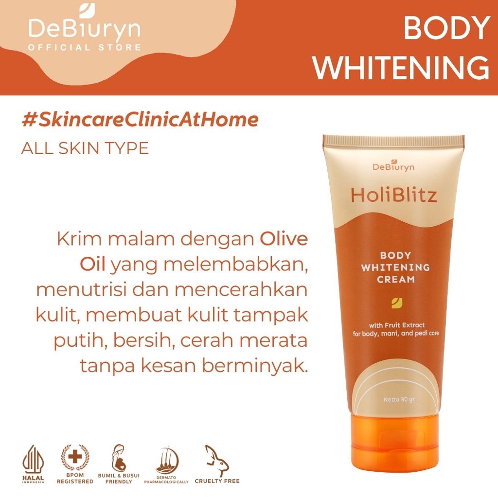 DeBiuryn HoliBlitz - Whitening - Bleaching Night Cream - Krim Malam - Krim Pemutih Ketiak - Underarm