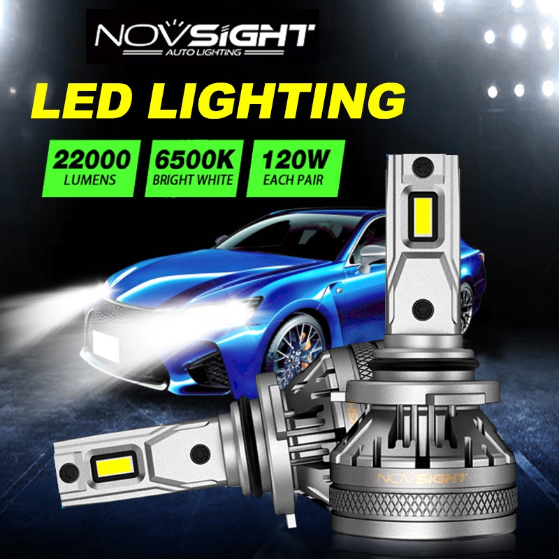 Novsight N37 Bohlam Lampu Depan LED 120W 22000LM 6500K Dengan Fungsi Decoding Lampu Depan Mobil Garansi 1 Tahun