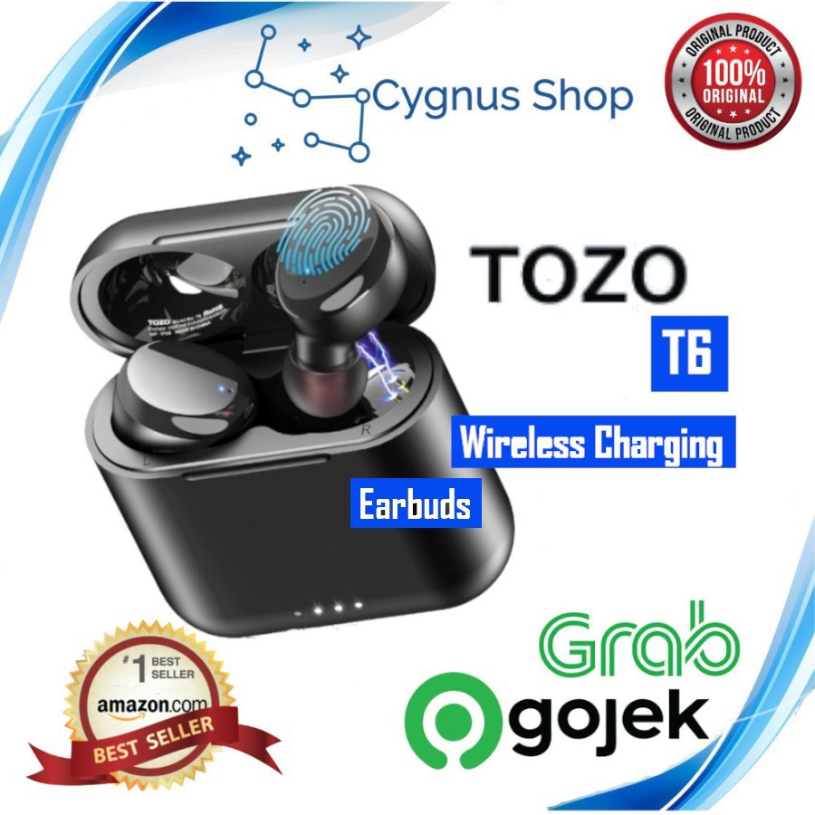 TOZO T6 TWS Wireless Earbuds Bluetooth Earphone Wireless Charging IPX8